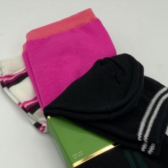 Kate Spade ♠️ HELLO Striped Crew Socks -3PK - Picture 5 of 16